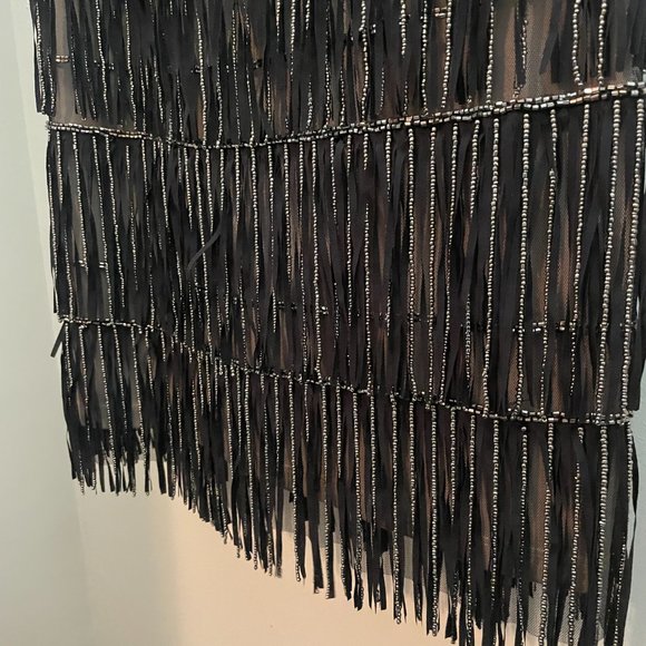 NWT Adrianna Papell Embellished Fringe Trim A Line Dress 10 - Picture 7 of 13